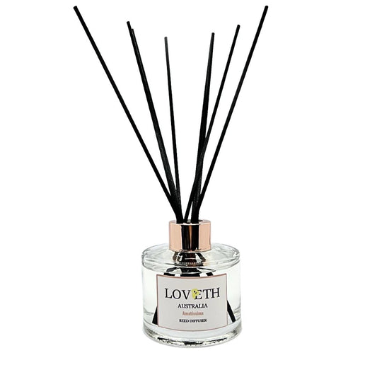 Reed diffuser with rose scent